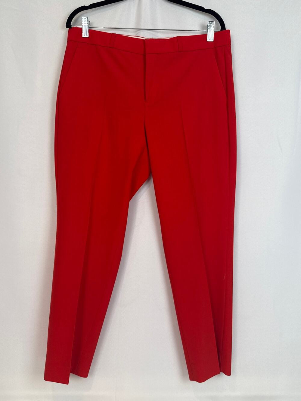 Banana Republic Womens Size 10 Red Avery Italian Wool Ankle Pants Statement